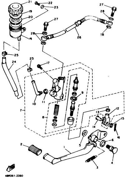 Zadní brzda - páka